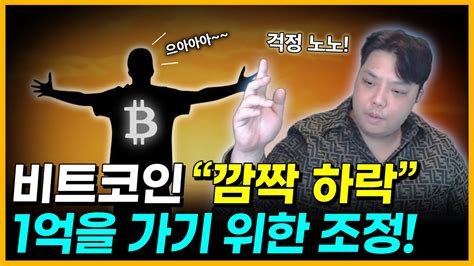 비트코인 깜짝하락 1억 가기 위한 눌림입니다 Youtube