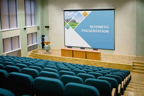 Mockup Showing Conference Hall Presentation Screen Free Download ...