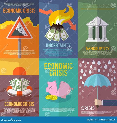 Cartaz De Crise Econômica Ilustração Do Vetor Ilustração De Banco