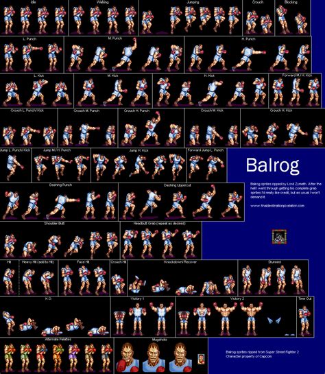 Snes Super Street Fighter 2 Balrog The Spriters Resource