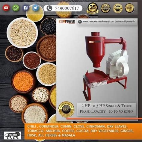 Semi Automatic Hp Chilli Powder Making Machine Kg Hr Single Phase