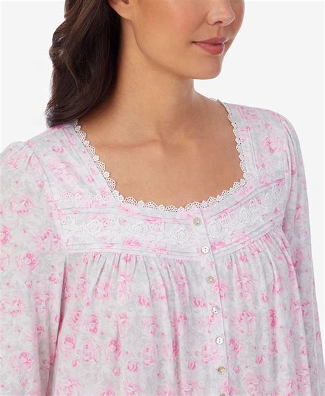 Eileen West Floral Print Long Sleeve Ballet Nightgown Macys