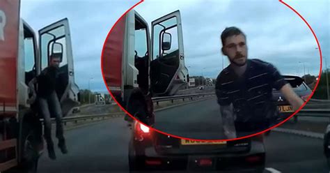 Watch Shocking Moment Road Rage Trucker Leaps From Lorry And Abuses