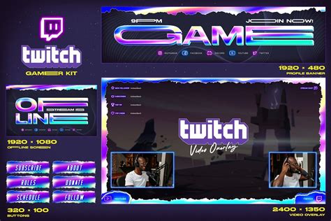 Holographic Twitch Graphic By Sko4 Creative Fabrica