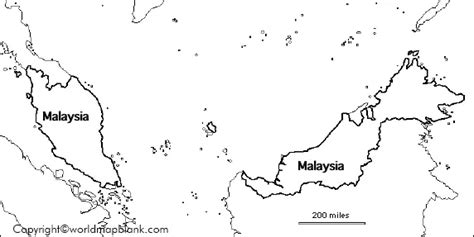 Printable Blank Map Of Malaysia Outline Transparent Map Printable