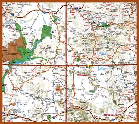 Map Of Four Corners Area - Maping Resources