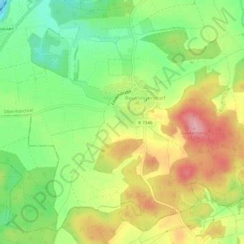 Topografische Kaart Reutlingendorf Hoogte Reli F