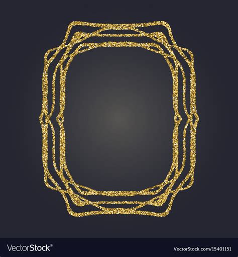 Art nouveau gold glitter frame art deco border Vector Image