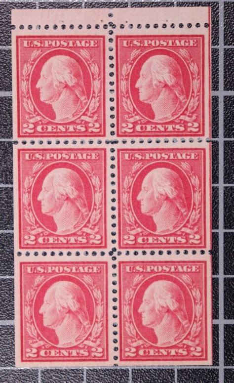 Scott 499e 2 Cents Washington MNH Booklet Pane SCV 6 75