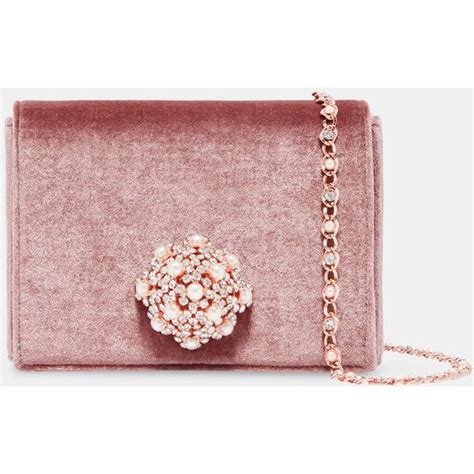 Brooch Detail Velvet Evening Bag 130 Liked On Polyvore Featuring Bags Handbags Shoulder