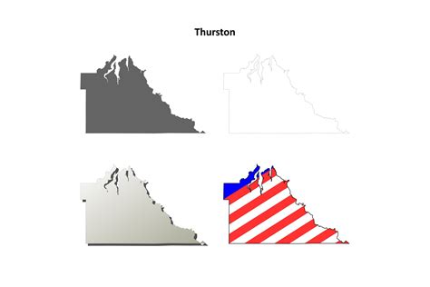 Thurston County Outline Map Set Grafik Von Davidzydd · Creative Fabrica