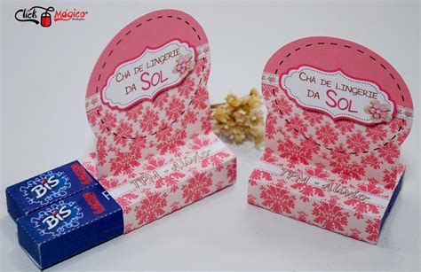 Lembrancinha Porta Bis Chá de Lingerie arabesco Rosa Elo