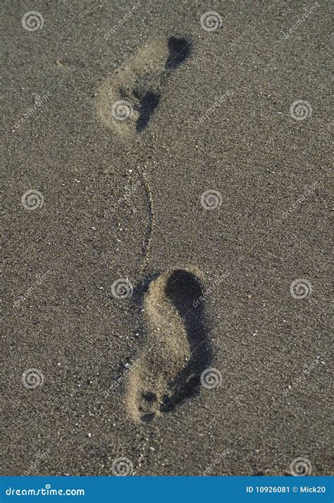 Empreinte De Pas Dans Le Sable Sur La Plage Image Stock Image Du