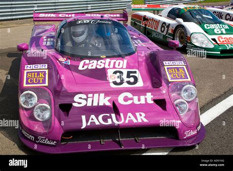 Closeup Of Classic Silk Cut Jaguar Race Winning Le Mans Car