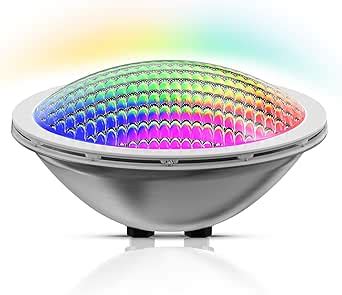 LyLmLe LED Piscina PAR56 30W Foco LED Acero Inoxidable 316L RGB