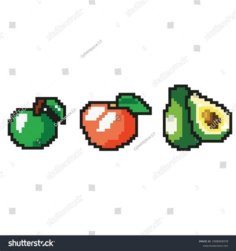 Fruits Pixel Art Vector Based Stock Vector (Royalty Free) 2306059379 | Shutterstock