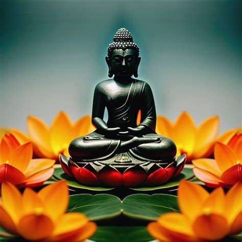 Premium Photo Buddha Statue Water Lotus Buddha Standing On Lotus