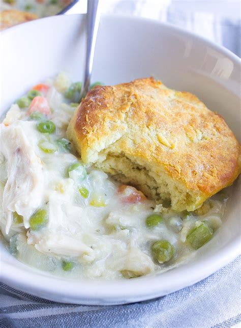 Skillet Chicken Pot Pie With Biscuits Kathryns Kitchen