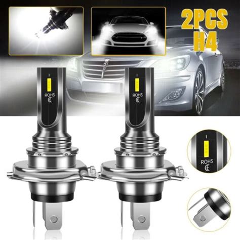 2x H4 9003 Hb2 Super Bright Led Headlight Kit High Low Beam Bulbs White 6000k Ebay