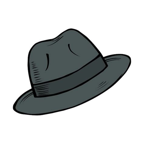 Dibujo De Un Sombrero Masculino Sobre Un Fondo Blanco Vector Premium