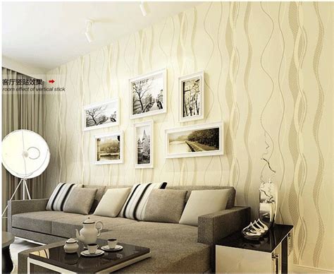 Simple Modern Non Woven Wallpaper Water Ripple Curve Striped Tv