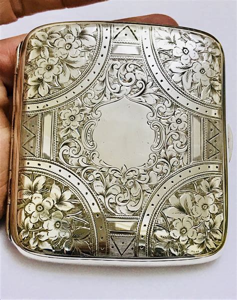 Stunning Antique Victorian Sterling Silver Cigarette Case Hallmarked