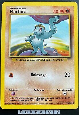 Carte Pokemon Machoc Commune Set De Base Wizards Fr Ebay