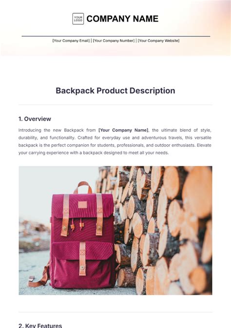 Free Product Description Templates To Edit Online
