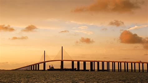 Sunshine Skyway Bridge At Sunset Photograph By Daniel Woodrum Pixels