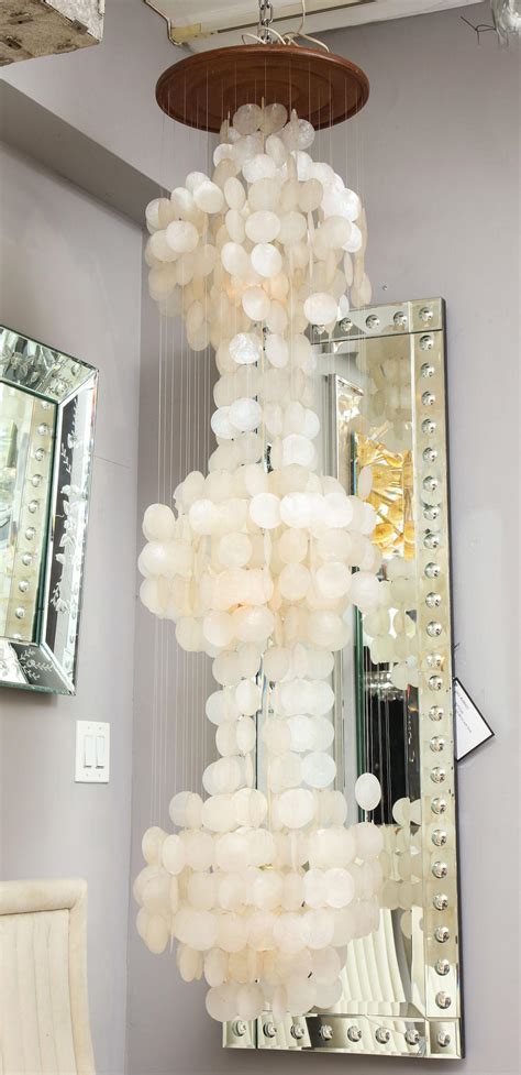 Vintage Capiz Shell Extra Large Chandelier By Verner Panton At Stdibs