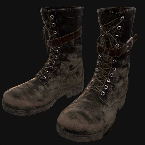 Artstation Worn Army Boots Chiu Hung Wei Boots Army Boots