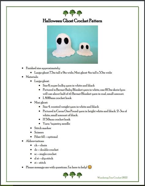 Halloween Ghost Crochet Pattern Instant Download PDF - Etsy