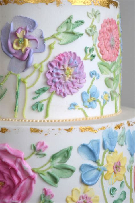 Floral Textured Wedding Cake Amanda Earl Cake Design