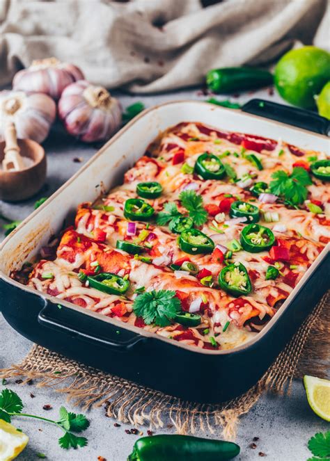 Vegan Enchiladas With Beans Easy Casserole Recipe Bianca Zapatka