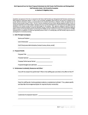 Fillable Online Home Slac Stanford Slac Approval Form For Grant