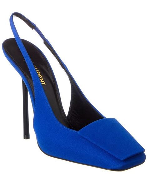 Saint Laurent Maxine 105 Satin Slingback Pump In Blue Lyst Canada