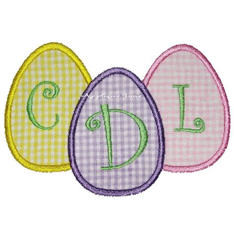 Easter Egg Trio Machine Embroidery Applique Design X X