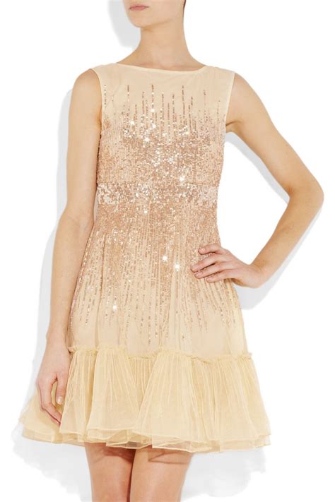 Redvalentino Sequin Embellished Tulle Dress Net A Porter Com Moda