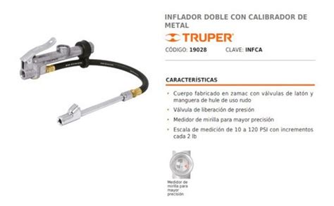 Inflador De Llantas Con Calibrador Psi Truper Mercado Libre