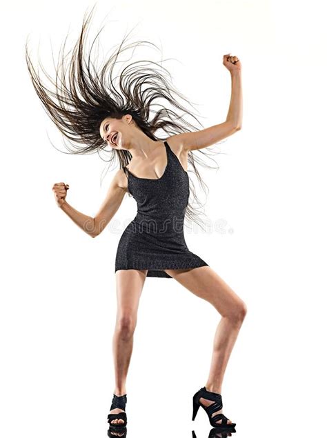 Young Woman Modern Ballet Dancer Dancing Isolated White Background