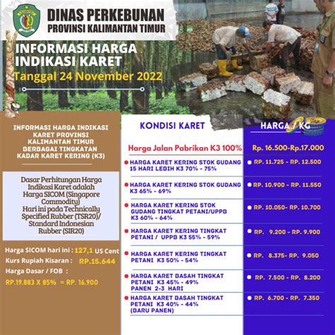 Informasi Harga Indikasi Karet Per November