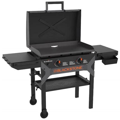 Blackstone 2 Burner Propane Outdoor Griddle With Hood In Black 8093915 The Home Depot