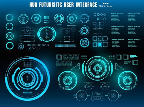 Interface Utilisateur Bleu Futuriste HUD Affichage Du Tableau De Bord