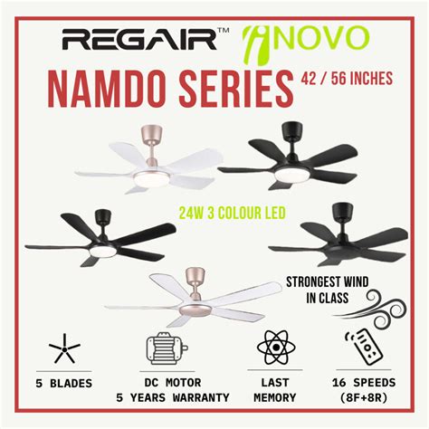 Regair Inovo Namdo 42 56 Ceiling Fan With Led Light Remote Control DC