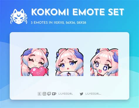 Genshin Impact Kokomi Emote Set For Twitch Discord Streamer Etsy