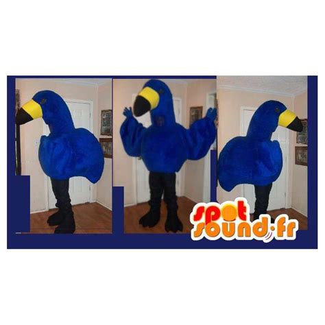 Purchase Mascot Parrot Blue And Yellow Blue Flamingo Costume In