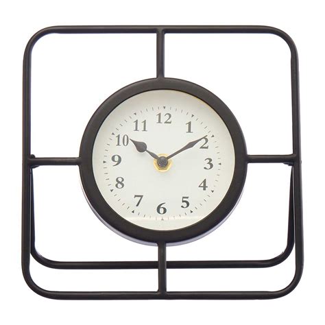 Black And White Metal Table Clock