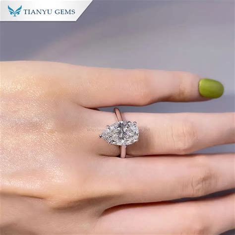 Tianyu Gems X Mm Pear Cut Def Vvs Moissanite Diamond Women Wedding