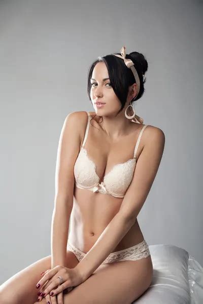 Woman In White Lingerie Stock Photo Smmartynenko