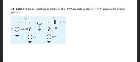 Solved Q Pts For The Bjt Amplifier Circuit Below If Chegg